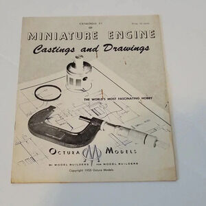 Octura Models Catalog 55 Miniature Engine Castings and Drawings 1955 Vintage
